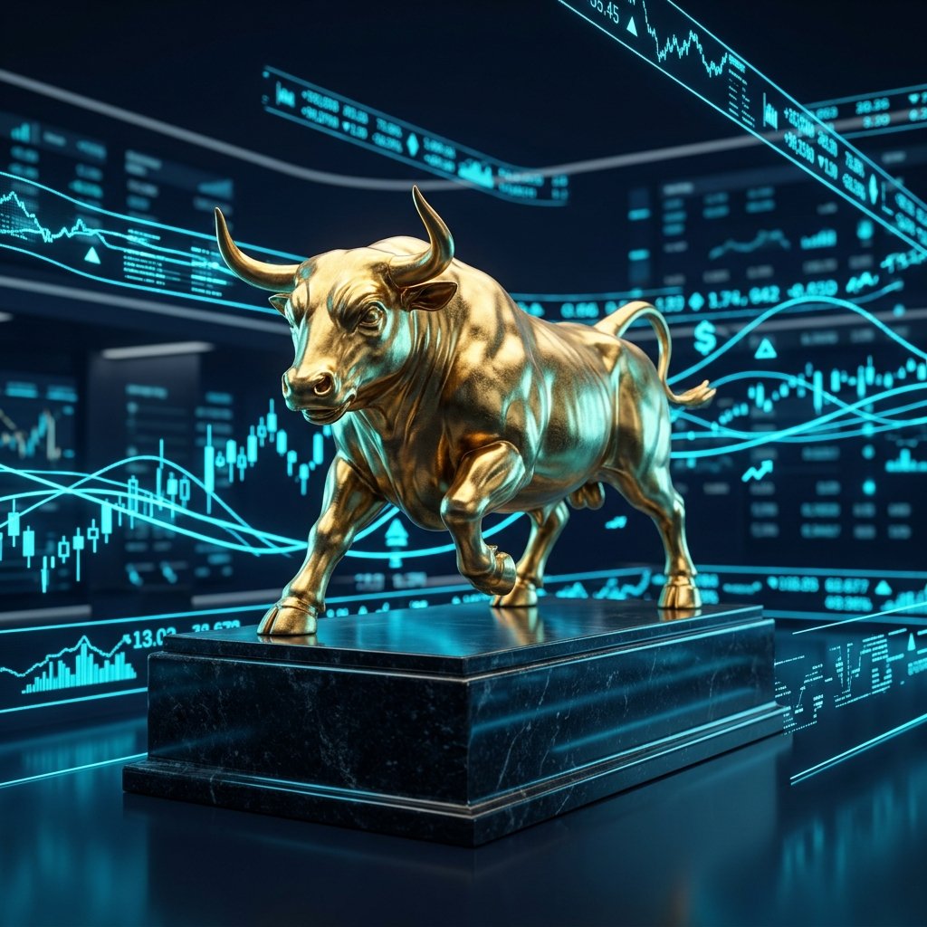 Golden Wall Street Bull